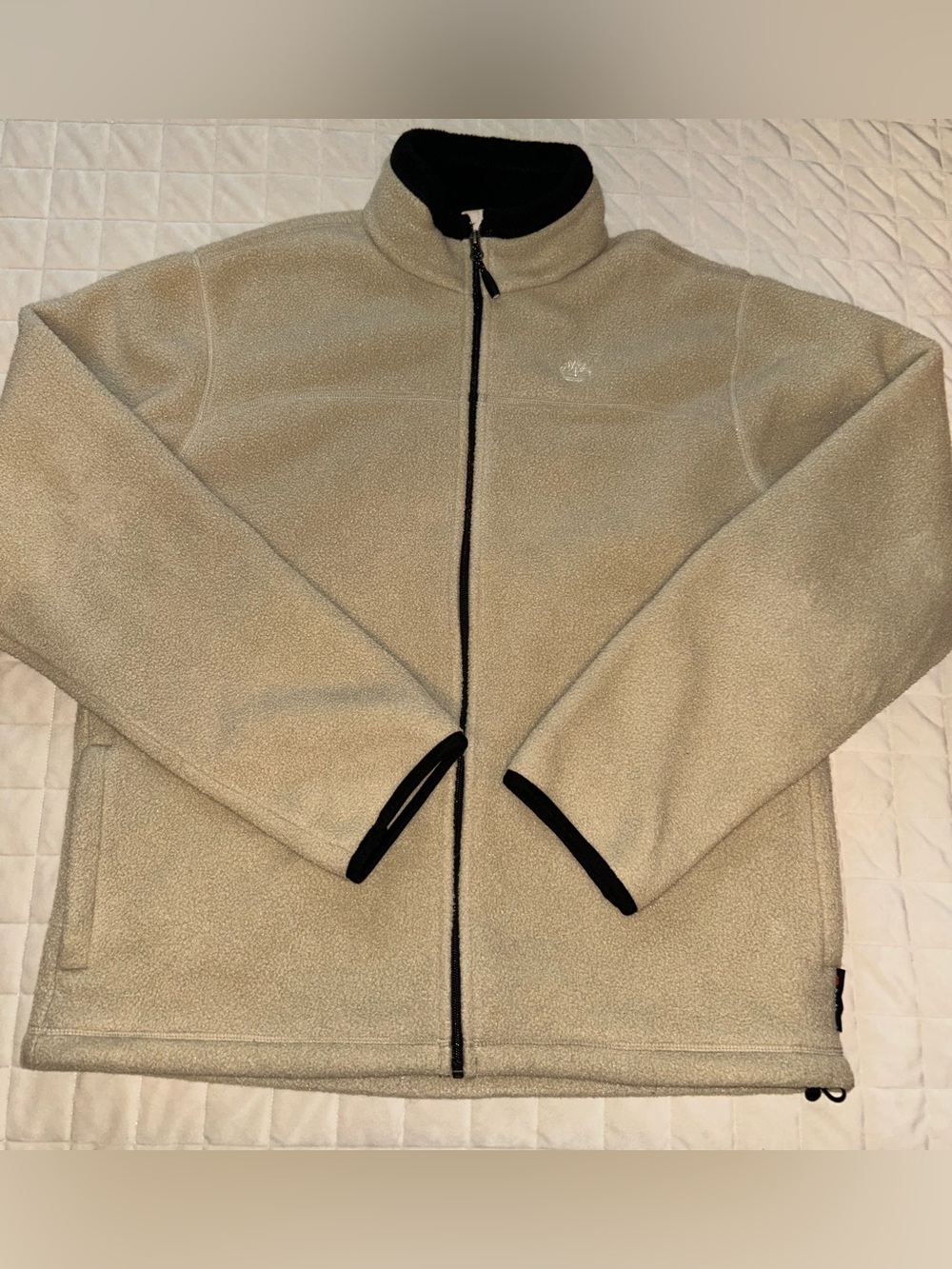 Timberland PolarTec Fleece Full Zip Jacket Size Large Beige